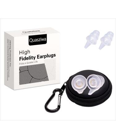 Concert Ear Plugs for Noise Reduction - Hearing Protection for Motorcycles Musicians Music Festivals Work Ultra Comfortable 25dB Noise Cancelling Reusable High Fidelity Earplugs Clear M/S (2 pairs of earplug shells 1 pair of filters) Clear