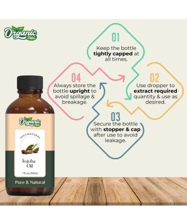Organic Zing Jojoba (Simmondsia chinensis) Oil | Pure & Natural Carrier Oil for Skincare Hair Care & Massage- 30ml/1.01fl oz - Buy Online on GoSupps.com