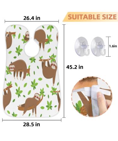 Cute Sloth Beard Bib Apron Non-Stick Waterproof Grooming Cloth for Men | Hair Catcher with Suction Cups | Perfect Gift for Shaving & Trimming - Buy Online on GoSupps.com