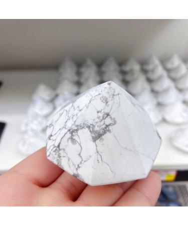 1pc Natural White Turquoise Gemstones Crystals Carved Diamonds Shape Stone Reiki Gift Home Decor DIY Crafts Stone Collection - Buy Online on GoSupps.com