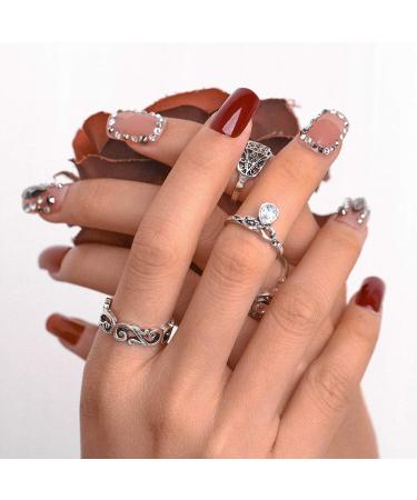 Sethexy Medium Glossy Red Sparkle False Fingernails with Glue | 24pc Acrylic Press-On Nails with Rhinestones for Women & Girls - Buy Online on GoSupps.com