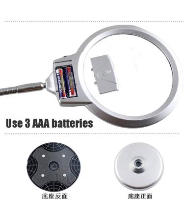 Magnifying Glasses with Light Stand 2.5X 5X Lighting Desktop Super Large Double Lens Sturdy Bracket with 2 Bright LED Lights Desktop Magnifying Glass Lamp with Magnifying Glass Reading Light. - Buy Online on GoSupps.com