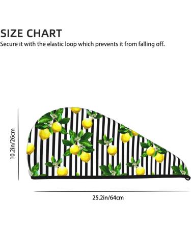 Hair Towel Wrap for Quick Drying | Lemon Striped Towel Turban with Button | Perfect Hair Drying Solution - Buy Online on GoSupps.com