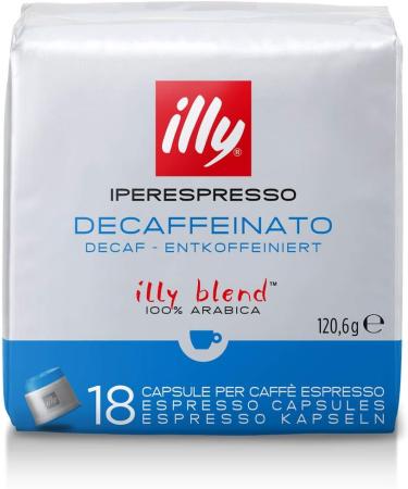  illy illy Decaffeinated Iperespresso Capsules: 100% Arabica with notes of caramel chocolate and toast caffeine-free harmonious taste 6 packs of 18 capsules (108 capsules in total) - Buy Online on GoSupps.com