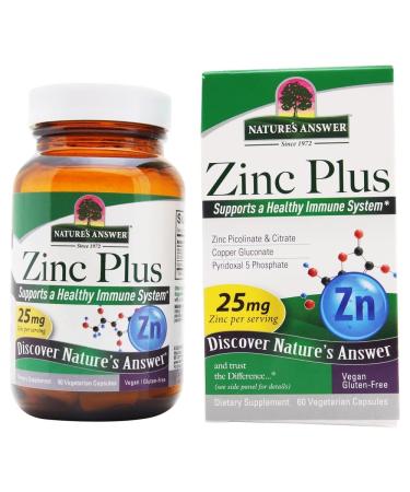 Nature's Answer Zinc Plus 25 mg 60 Vegetarian Capsules