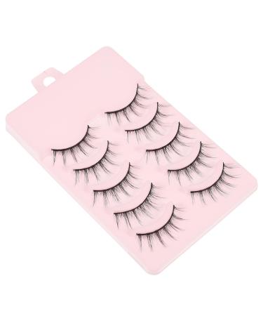 Beavorty 5 Pairs eyelash soft light fake lash Natural False Lashes Magnetic natural fake lashes Makeup Lash Reusable Lashes 3D Affect Lashes Multi-Layer Lashes 5d section fiber Adhesive