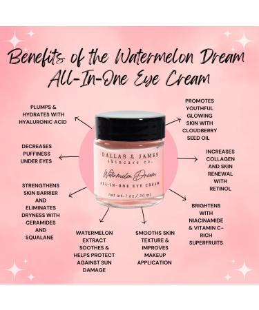 Dallas & James Watermelon Dream Eye Cream - All-In-One for Brightening Smoothing and Deep Hydration | International Shipping Available - Buy Online on GoSupps.com