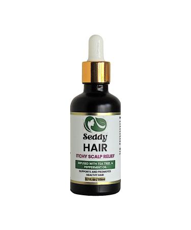 Seddy Itchy Scalp Relief Hair Oil - Scalp Elixir Treatment Instant Soothe Anti Dandruff with Tea Tree & Peppermint Oil - Relieve Itchy Dry Scalp - All Hair Types -For Men Women & Kids -1.7 Fl. Oz