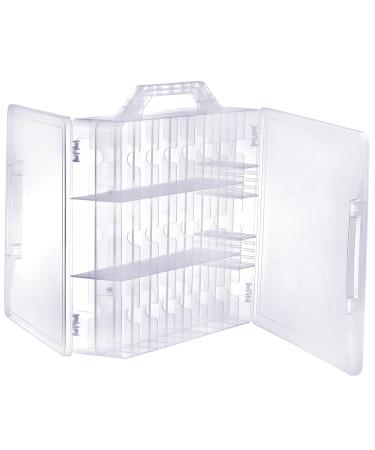 Foraineam Double Sided Clear Nail Polish Organizer Box - Holds 48 Bottles with Adjustable Dividers - Nail Tools Holder Case - 2 Pieces - Buy Online on GoSupps.com