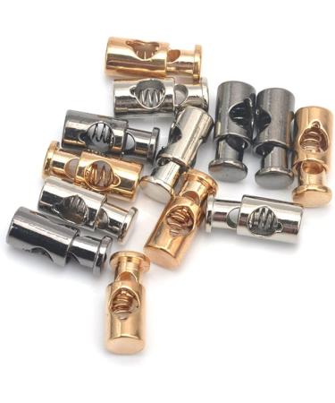 Hole Cord Lock Stopper spring buckle Cord Locks Toggles 30pcs/lot round metal alloy stoppers toggle cord locks Drawstring lock 4mm hole nickle black gold(Gold) 20mmx8mm Gold - Buy Online on GoSupps.com
