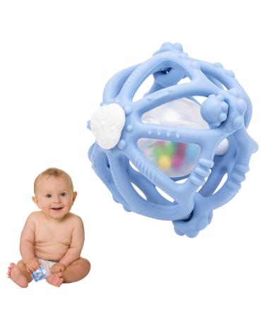 Baby Rassel Beißring Toys for Babies 3 6 9 12 months gripping toys baby Kielzeiten 0-6 6-12 months bass ring baby sensory balls for newborn toddlers (blue)