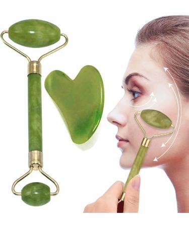 Sha Facial Tools Green Jade Roller for Face Roller Facial Massager Natural Stone Facial Massager Skin Rollers Set Pressure Relief Beauty Tools Hulzogul - Buy Online on GoSupps.com