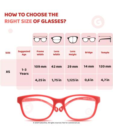 Unbreakable Kids Flexible Glasses Frames - XS Eyeglasses for Toddlers 1-3 Years - Red Flexible Frame - Buy Online on GoSupps.com