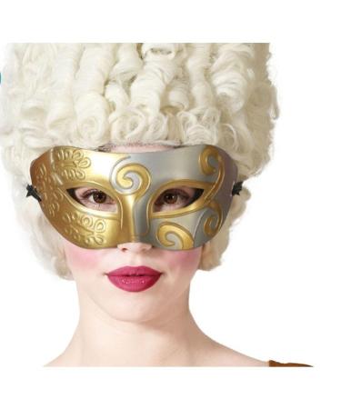 BigBuy Carnival Silver Gold Eye Mask