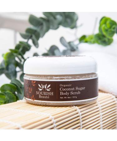 Nourish Beaute Organic Sugar Body Scrub for Exfoliation and Cellulite Hydrates and Moisturizes Skin While Improving Skin Tone and Texture 8 oz Coconut Coconut 8 Ounce (Pack of 1) - Buy Online on GoSupps.com