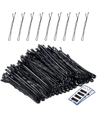 Bamutu Bobby Pins 36 PCS Traditional Metal Bobby Kirby Wavy Grips 55mm (5.5" inch) Black