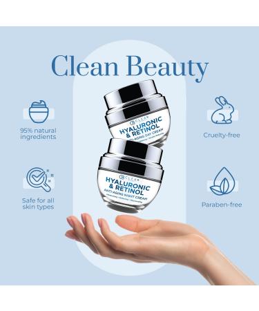 Clear Beauty Hyaluronic Acid & Retinol Face Moisturizer - Dermatologist Tested Anti Aging Korean Skin Care Day And Night Hydration Smooths Fine Lines Firms Skin Vegan Clean Duo Pack Hyaluronic & Retinol (Day & Ni  - Buy Online on GoSupps.com