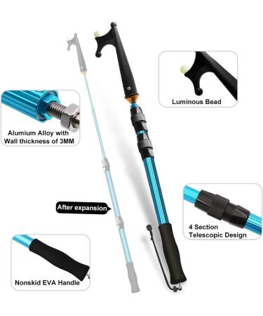 SAN LIKE Telescopic Boat Hook - Floating, Durable, Rust-Resistant with Luminous Bead Push Pole - Blue Black Camouflage - Aluminium Alloy - 2.63-6.75FT (Float) - Buy Online on GoSupps.com