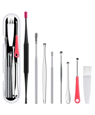 Mooshy 8 piece of ear cleaning set ear cleaning set stainless steel ear witty removal of ear cleaner set storage box kit for removing ear wax ear cleaners for adults and children