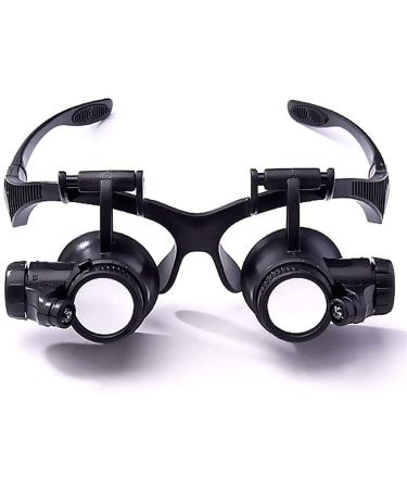 Magnifying Glasses Head Magnifier Glasses with 2 LED Lights and Detachable Lenses 5X 20X 15X 10X Best Eyeglasses Magnifier for Reading and Hobby