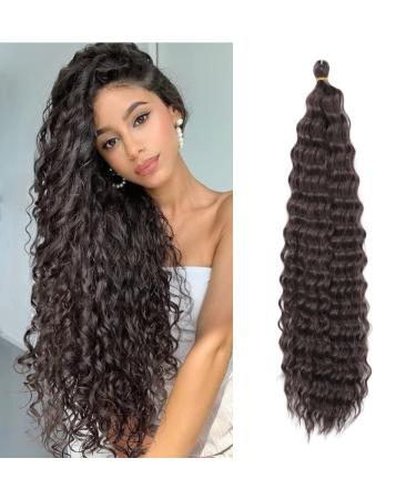22 inch 3 packs deep twist crochet hair ocean wave curly bohemian crochet braids deep wave hair bundles synthetic hair extensions for women girls 22inch 4#