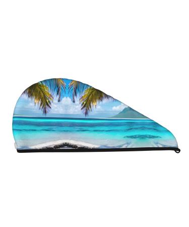 Tahiti Beach SamLng Coral Velvet Dry Hair Cap - Ideal for Home Travel Pool Parties & More | Soft & Quick-Dry - Buy Online on GoSupps.com