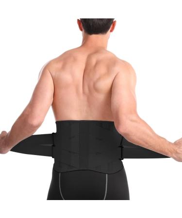 Siopob Back Brace | Anti-Skid Lumbar Support - Lower Back Brace With Adjustable Support Straps Anti-Skid Sweat- Band Com-fortable Gym Accessories Black Size M
