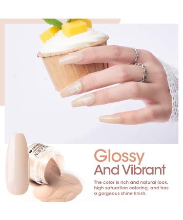 Gellen Dip Powder Nail Kit Starter Set - 6 Nude Skin Tone Colors, Acrylic Dipping System with Base, Top Coat, Activator, and 12 Pcs for French Manicure DIY Salon - Buy Online on GoSupps.com