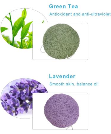 Natudeco 5 Colors Konjac Sponge Set Facial Sponge Set Round Konjac Wash Face Flutter Natural Facial Care Cleansing Gently Facial Puff - Buy Online on GoSupps.com