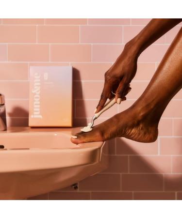 Juno & Me Razor Kit | Premium 5-Blade Women's Razor + Wall Bracket & Replacement | Intimate & Body Care | Vegan Coconut Milk Color - Buy Online on GoSupps.com