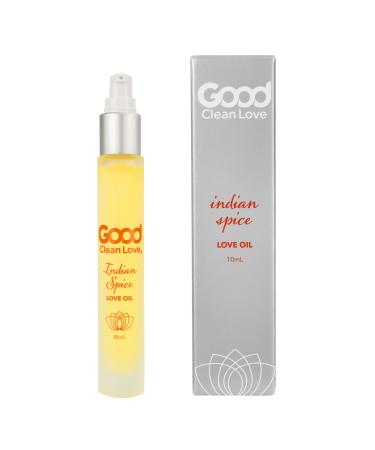 Good Clean Love Indian Spice Love Oil 100% Natural Massage & Intimate Body Oil Made with Pure Essential Oils Exotic Sweet & Spicy Scent Aphrodisiac Fragrances Pump Spray 10mL 1 Count (Pack of 1)
