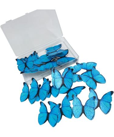 Edible Wafer Paper Butterflies Set of 48 Colorful Cake Decorations Cupcake Topper Color for Girls Women's Birthday Cake Party Decorations (Blue) - Buy Online on GoSupps.com