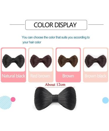 Messy Bun Hair Piece for Women Synthetic Bow Hair Bun Claw Chignon Hair Bun Straight Updo Hairpiece Cute Bow Hair Extensions Clip in Hair Bun Extensions for Women Girls Fake Hair Accessories for Wom Red brown-01 - Buy Online on GoSupps.com