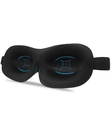 3D Eye Sleep Mask Blindfold Lights Out for Eyes Napping Yoga & Traveling Eye Resting Exercise Adjustable Strap for Comfort Eyes Black