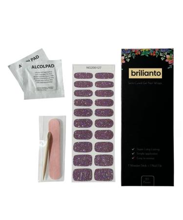 UV Gel Nail Foil - 20 Thin Purple Glitter Nail Polish Strips + Nail File & Cuticle Sticks | UVNAILS International Shipping - Buy Online on GoSupps.com