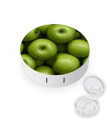 Green Apples Water Drop Contact Lens Case with Mirror Portable Cute Eye Contact Lens Box Travel Kit style