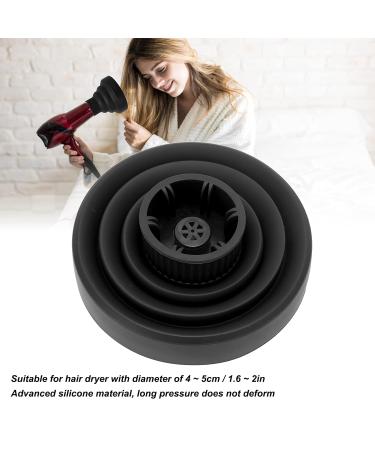 Premium Diffuser Hair Dryer for Curly Hair - Universal Collapsible Silicone Attachment | Portable & Foldable | Hair Hunger (Black) - Buy Online on GoSupps.com