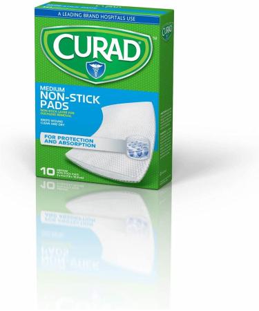 Curad Non-Stick Pads 3x4 Inch - Pack of 10 | 3 Inches X 4 Inches, 10 Count - Buy Online on GoSupps.com