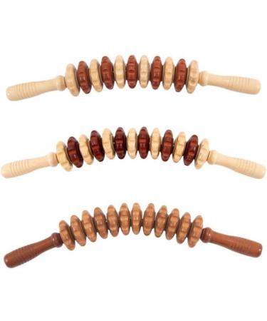 Portable Wooden Massage Roller - 12-Wheel Wood Gifts for Muscle Relief & Thigh/Waist Recovery - Buy Online on GoSupps.com