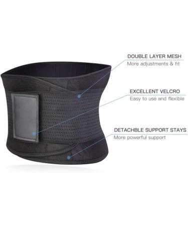 HKDYWTNB Back Brace Lumbar Support Waist Trainer Sweat Belt Sculpt Body Waist Trainer Body Shaper Corset Waist Trainer Waist Belt(Medium) Black Medium Black - Buy Online on GoSupps.com