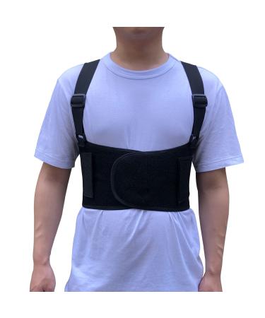 Rib Brace Chest Binder Belt for Men and Women, Breathable Rib Support Wrap for Cracked, Fractured or Dislocated Ribs Protection, Compression Rib Cage Brace for Bruised or Broken Ribs (XX-Large)