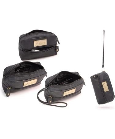 Catwalk Collection Handbags - Women's Leather Makeup Bag & Cosmetic Bag - Multifunctional Travel Bag - Savannah Black - Buy Online on GoSupps.com