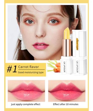Magic Lipstick Set - 2 Pcs Moisturizing Lip Balm with Color-changing Formula - Carrot & Peach Flavors - Buy Online on GoSupps.com
