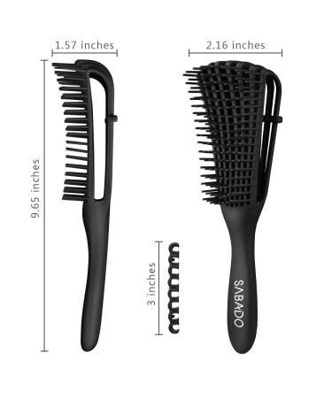 Detangling Brush for Afro American Hair | Textured 3a-4c Kinky Coils | Wet/Dry, Thick, Long, Curly Hair Detangler - Black - Buy Online on GoSupps.com