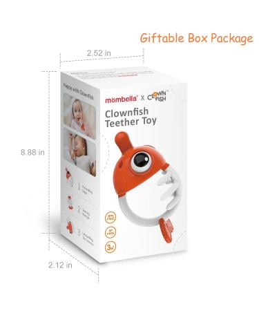Mombella Clownfish Teether Toy for Babies | Soft Silicone Baby Soothing Ring Gifts for 0-12 Months - Buy Online on GoSupps.com