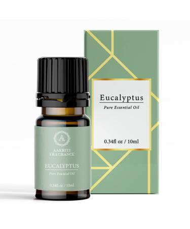 AAKRITI Premium Essential Oil (GMP Certified) 100% Natural & Pure 10 ml/ 0.34 Fluid Ounce Each Perfect for Spa Aromatherapy Diffusion Oil Burne (Eucalyptus)