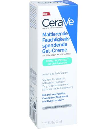 CeraVe Mattifying Moisturizing Gel Cream for Oily and Greasy Skin - With Hyaluronic Acid Ceramides and Niacinamide - Hy - Buy Online on GoSupps.com