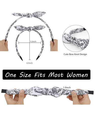 TOBATOBA 6 Pack Bandana Headbands for Women - Cute Bunny Ears & Top Knot Design - Buy Online on GoSupps.com