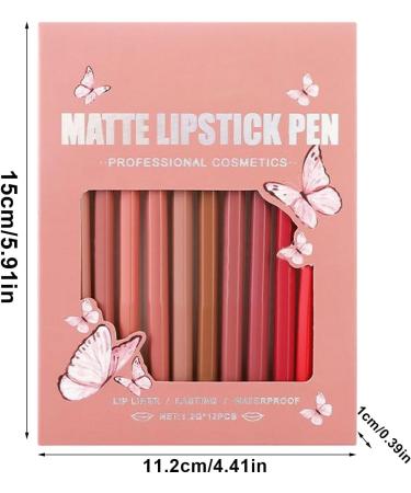  laxreheye Set of 12 highly pigmented waterproof long-lasting lip pencils lip pencil set for women's cosplay makeup and beauty products - Buy Online on GoSupps.com