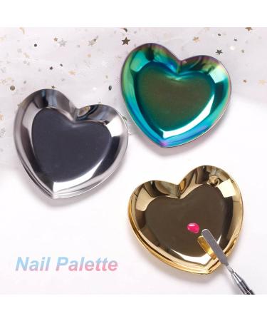 Bodhi2000 Stainless Steel Heart Shape Nail Art Plate - Nail Polish Palette & Manicure Tool | International Shipping - Buy Online on GoSupps.com